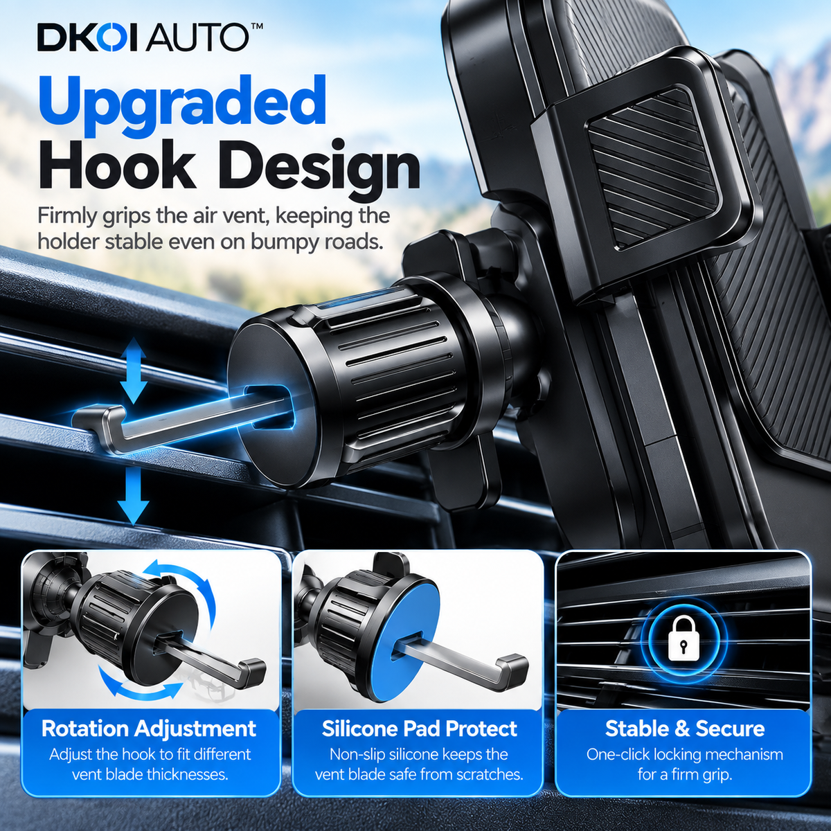 DKOI AUTO™ 360° One-Click Car Phone Mount